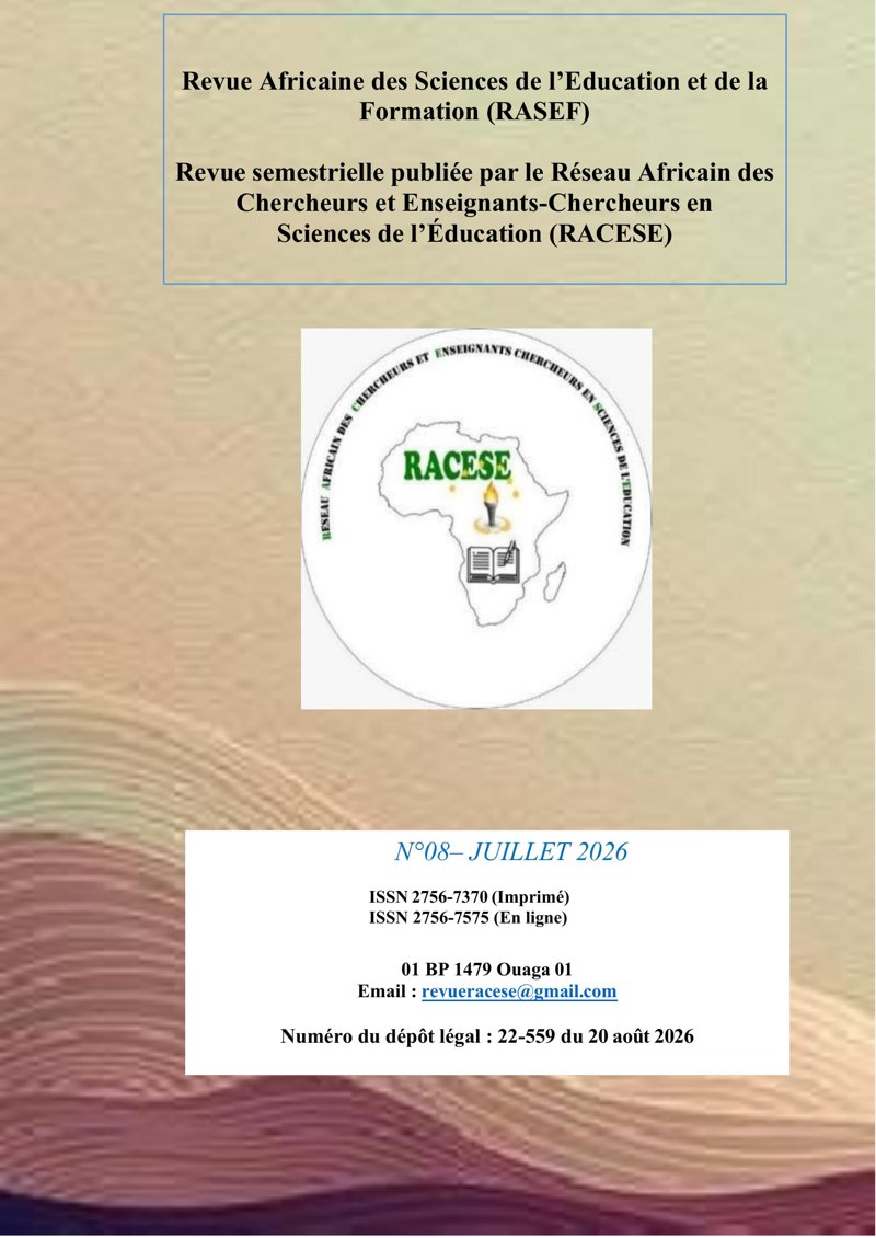 Couverture de la Revue Africaine des Sciences de l'Éducation et de la Formation, RASEF n°8, juillet 2026